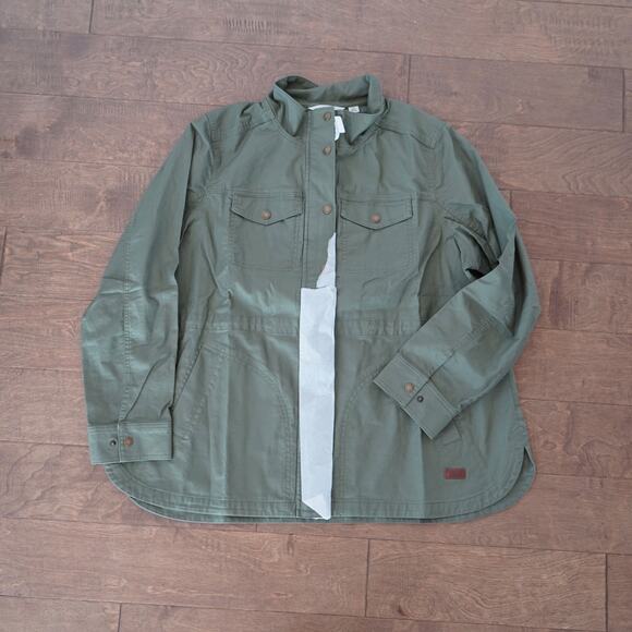 NWT LL Bean Womens BeanFlex Utility Jacket Deep Olive Drawstring Waist SZ 2X - Picture 9 of 9